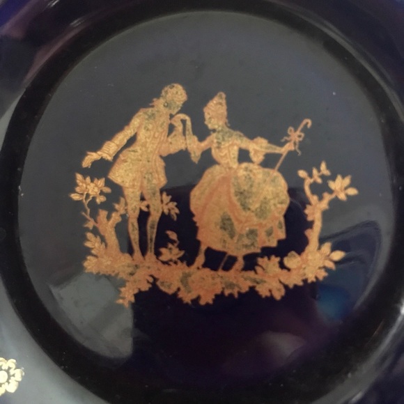 Limoges France, cobalt blue and gold dish - Picture 2 of 8